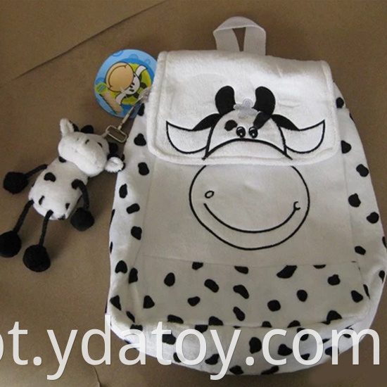 Comfortable plush cow animal backpack
